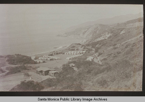 Tents overlooking the coast in Pacific Palisades, Calif