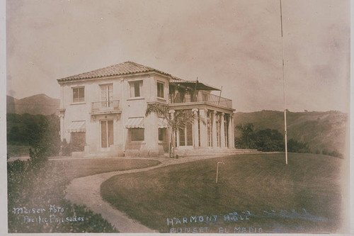 Harmony Hall at the time it was a sales office in Las Pulgas Canyon, Calif