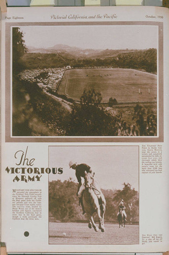 Polo at Uplifters Ranch in Rustic Canyon appearing in an article for "Pictorial California Magazine."