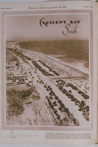 Santa Monica Bay from Santa Monica Canyon appearing in an article for "Pictorial California Magazine."