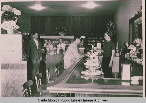 People around a lunch counter, Pacific Palisades, Calif