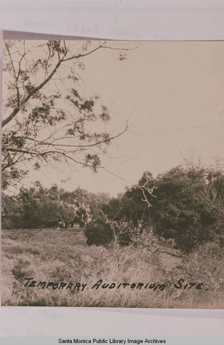 Temporary auditorium site in Temescal Canyon, Calif