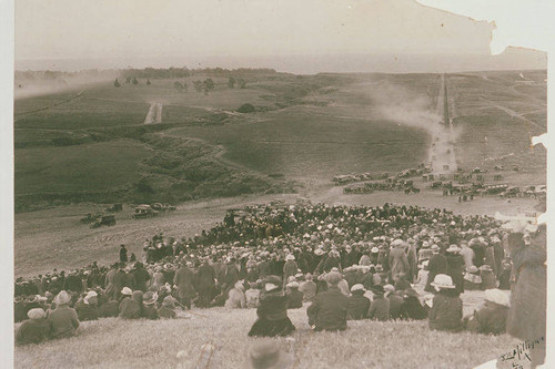 Crowd gathered at Peace Hill, site of the Easter Sunrise Services, Pacific Palisades, Calif