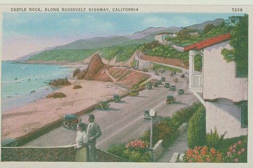 Coastline and "Roosevelt Highway" at Castellammare looking north to Castle Rock