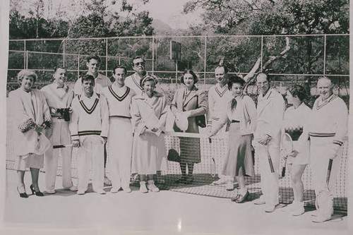 Bundy family, famous for their tennis playing, at the Uplifters Club in Rustic Canyon, Calif