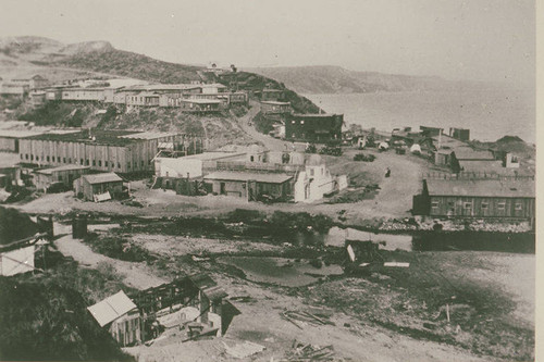 The Inceville Studios built by silent film producer Thomas H. Ince at the mouth of Santa Ynez Canyon, Calif