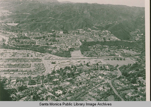 Aerial of Paul Revere Jr. High School, Los Angeles, Calif