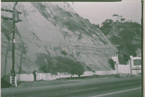 Landslide damage at the mouth of Potrero Canyon, Calif