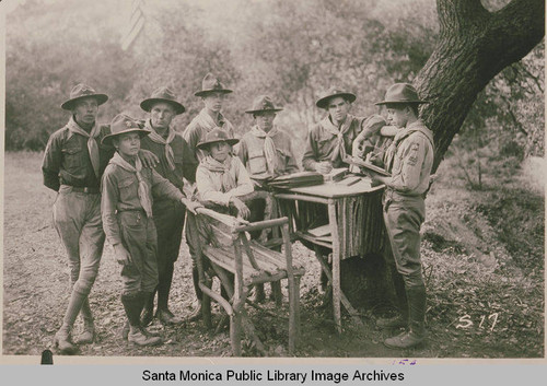 Boy Scouts at Institute Camp in Temescal Canyon