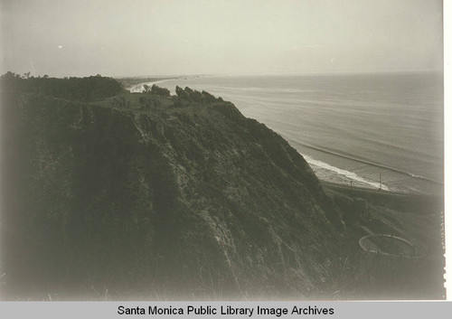 Huntington Palisades at Potrero Canyon looking down to Santa Monica Bay