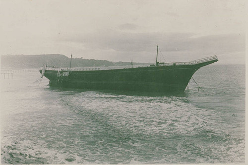 Fishing boat moored in Santa Monica Bay