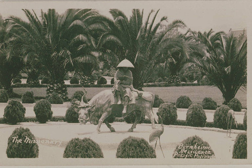 Minister and Ox Statue in the Bernheimer Gardens, Pacific Palisades, Calif