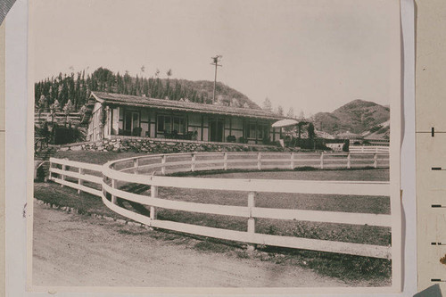 Main house and fenced grounds at Will Rogers Ranch in Rustic Canyon, Calif