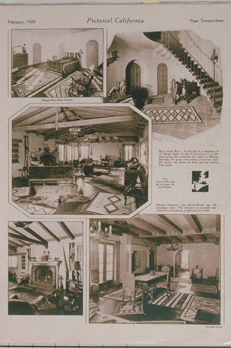 Interior of the home of William S. Hart overlooking a valley near Valencia appearing in an article for "Pictorial California Magazine."