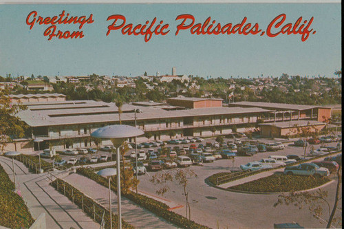 Palisades High School postcard "Greetings from Pacific Palisades."