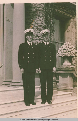 Two World War II servicemen in uniform, Pacific Palisades, Calif