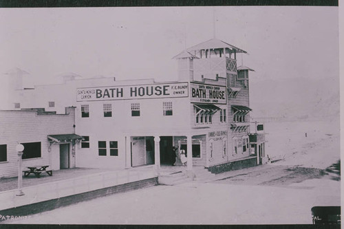 Bundy Bath House on the beach in Santa Monica Canyon, Calif