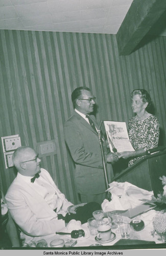 Zola Clearwater (right) with City Councilman Carl Runberg in Pacific Palisades, Calif