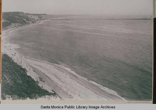 Aerial view of the Bel Air Bay Club area and beach looking toward the Long Wharf