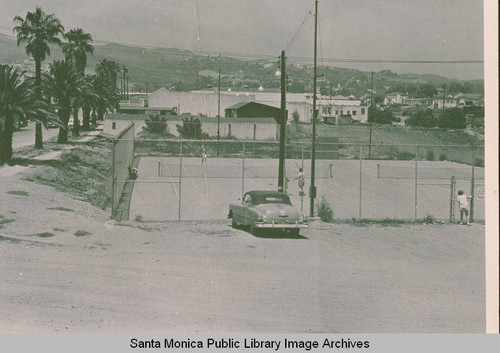 Tennis Court at Swarthmore and La Cruz Avenue built with donations to the community of Pacific Palisades