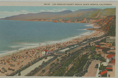 Beach along the Pacific Coast Highway at the mouth of Santa Monica Canyon