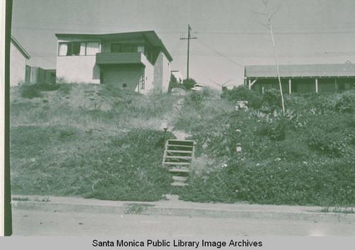 Stairs leading up to a house above Haverford in Pacific Palisades