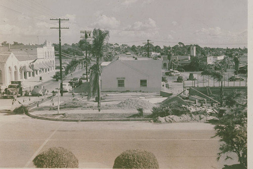 Construction on Antioch Street at Via de la Paz in Pacific Palisades, Calif