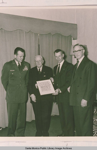 Pacific Palisades 1952 Citizen of the Year Award presented to Robert Norris (second from left)