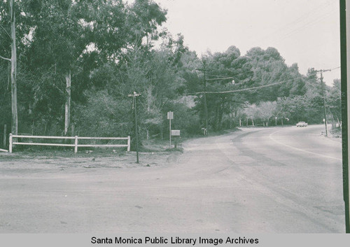 Intersection of Los Liones and Sunset Blvd. in Los Liones Canyon, Calif