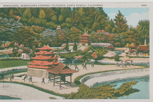 Bernheimer Gardens in Pacific Palisades (postcard labeled "Santa Monica")