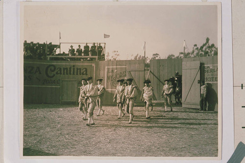 Will Rogers on the set of a bullfighting film