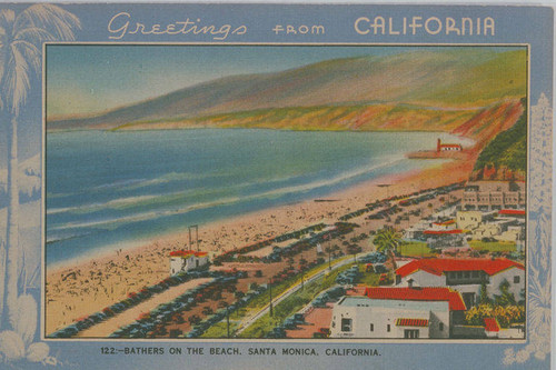 Beach along the Pacific Coast Highway at the mouth of Santa Monica Canyon