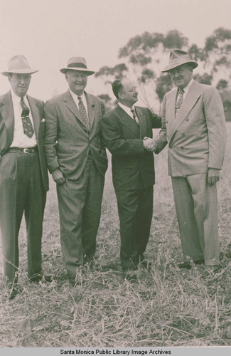 Congressman Leland Ford Sr., among others, attends the groundbreaking ceremonies for the Bay Theatre at La Cruz and Sunset in Pacific Palisades