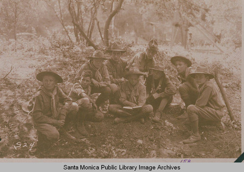 Boy Scouts at their camp, summer 1922, Temescal Canyon, Calif