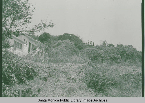 Landslide damage to a house in Pacific Palisades, Calif