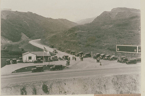 View of the Miramar Estates on Sunset Blvd., a subdivision in Los Liones Canyon, Calif