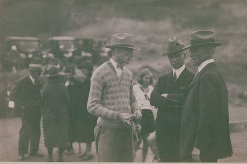 Russ Stadler (left), Oren Waite (middle) and Reverend Inwood (right) on Field Day in Temescal Canyon, Calif