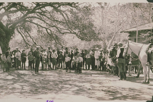 Adults and children gathered for an event in Temescal Canyon, Calif