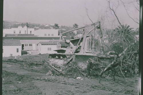 Clearing for a new playing field at Palisades Elementary School on Via de la Paz