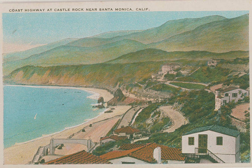 Looking north on Pacific Coast Highway from Castellammare toward Castle Rock