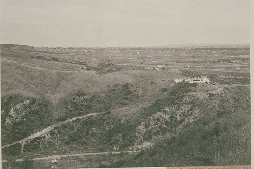 View of the home of silent film producer Thomas Ince in Santa Ynez Canyon, Calif