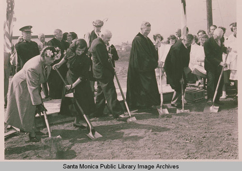 Ground breaking ceremonies for the sanctuary of the Methodist Church on Via de la Paz, Pacific Palisades, Calif