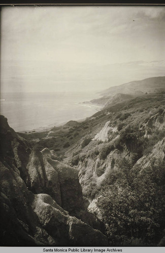 Looking down to Santa Monica Bay from the bluffs in Pacific Palisades