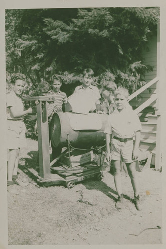 Children of Canyon School gathering scrap for the war effort in Santa Monica Canyon