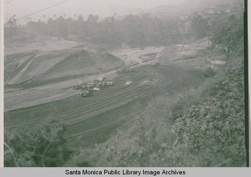 Site of the grading for Pacific Palisades High School in Temescal Canyon, Calif