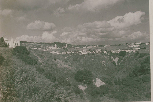 Looking up to Pacific Palisades from the bottom of Temescal Canyon