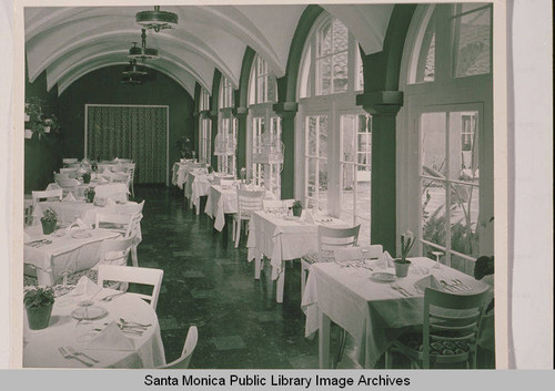 Dining room at Uplifter Ranch clubhouse in Rustic Canyon, Calif