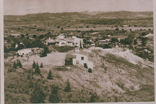 Home of William S. Hart overlooking a valley near Valencia appearing in an article for "Pictorial California Magazine."