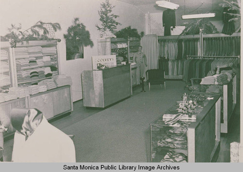 Interior of Colvey's Men's Shop in Pacific Palisades, Calif