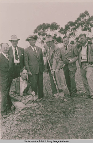 Congressman Leland Ford Sr., among others, attends the groundbreaking ceremonies for the Bay Theatre at La Cruz and Sunset in Pacific Palisades